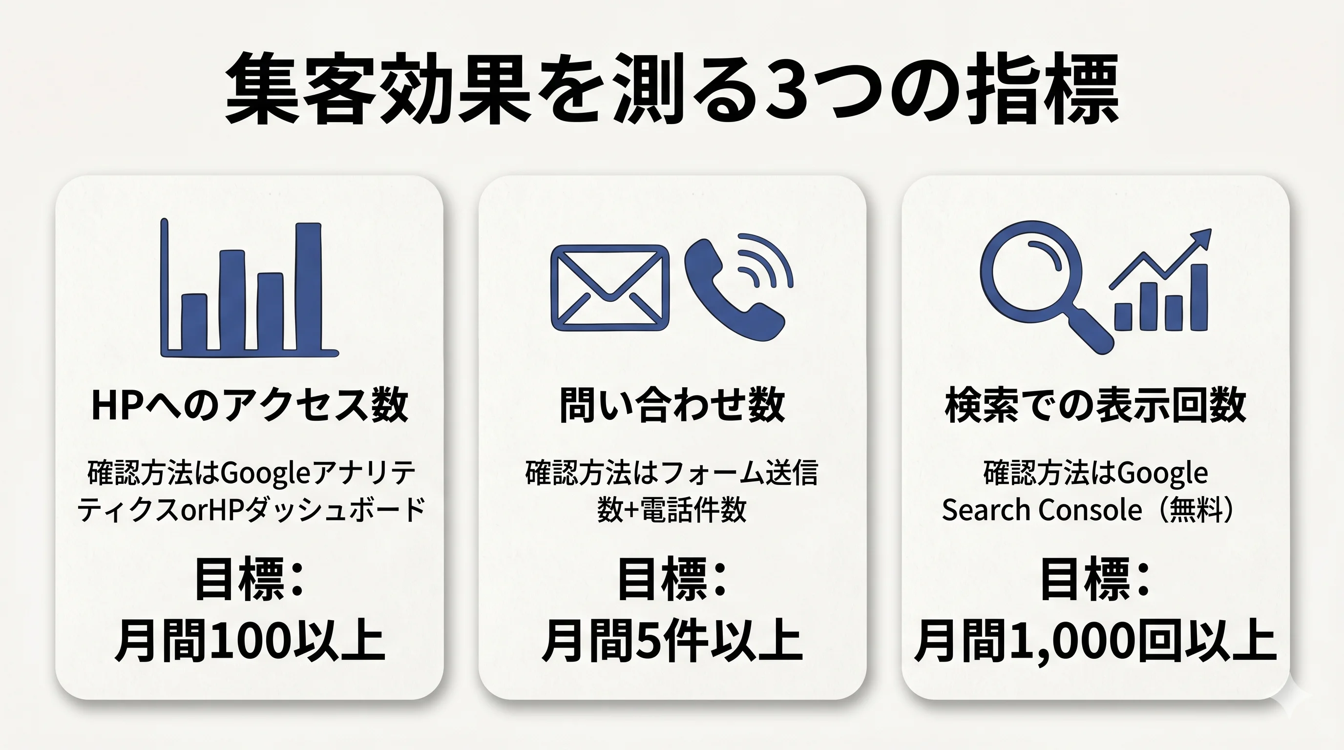 集客効果を測定する3つの指標