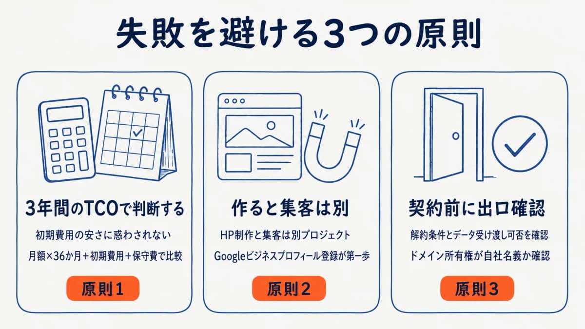 失敗を避けるための3つの原則